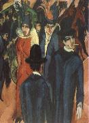 Ernst Ludwig Kirchner Gatuscen from Berlin Sweden oil painting artist
